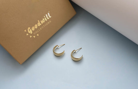 GOLDEN DOT TEXTURED HOOPS