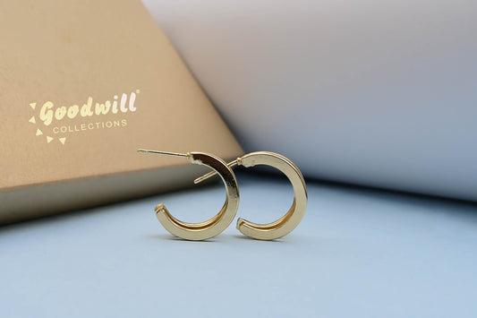 GOLDEN TRIPLE RING SHINY HOOPS