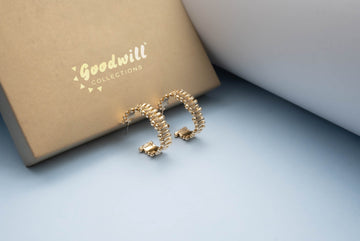 GOLDEN MINI STRIPE HOOPS