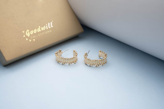 GOLDEN MINI STRIPE HOOPS