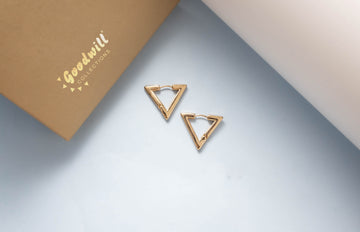 GOLDEN TRIANGLE HOOP EARRINGS