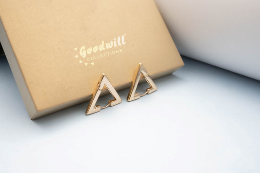 GOLDEN TRIANGLE HOOP EARRINGS