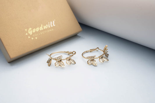 GOLDEN BUTTERFLY HOOPS