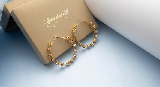 GOLDEN ROSE DESIGN HOOPS