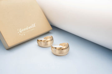GOLDEN LINE DESIGN HOOPS EARRINGS