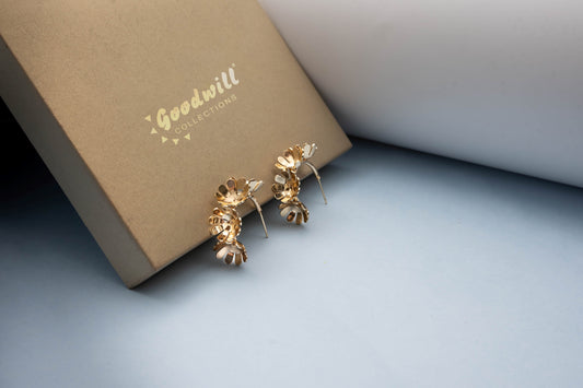 GOLDEN BLOOM DESIGN HOOPS