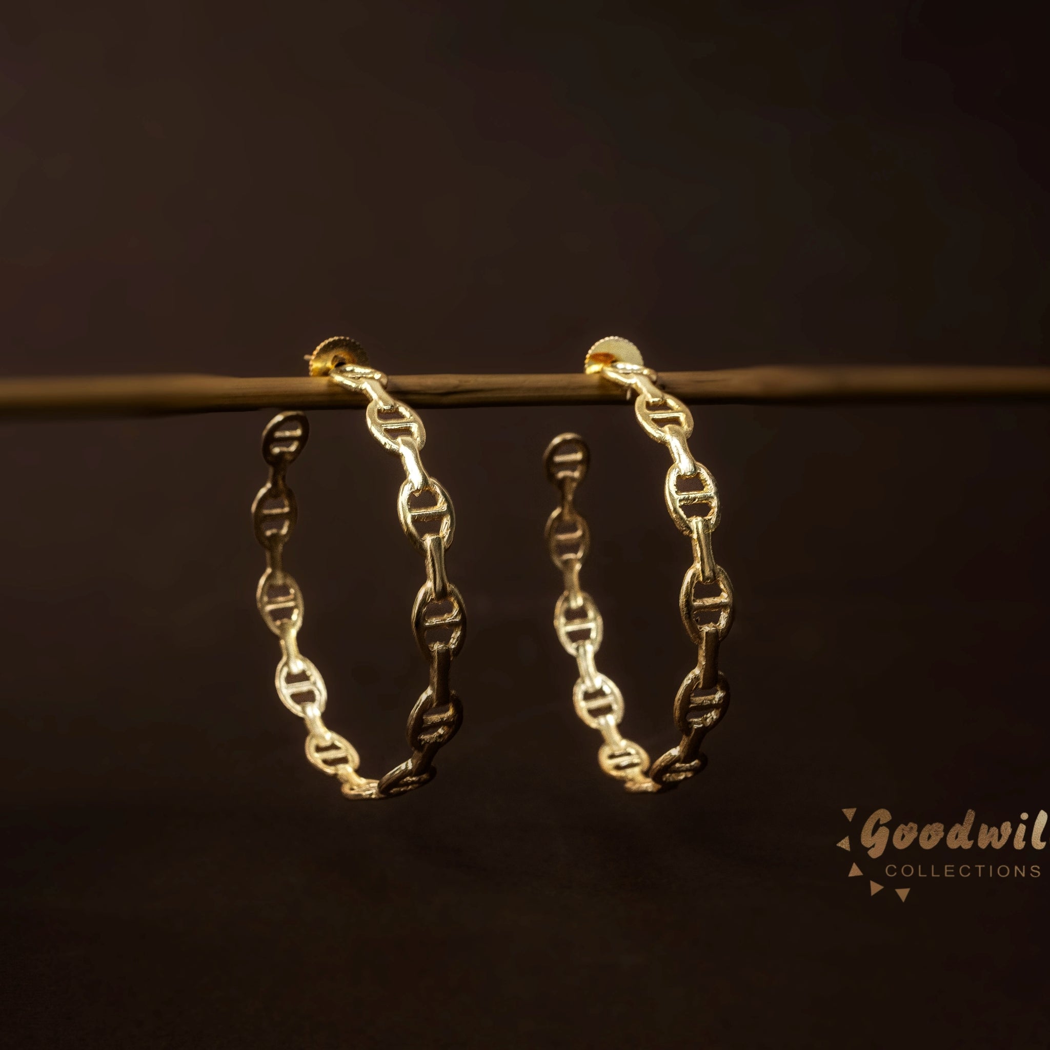 STATEMENT LOCK STYLE RING EARRINGS {L}
