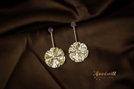 FLOWER DROP DOWN EARRINGS